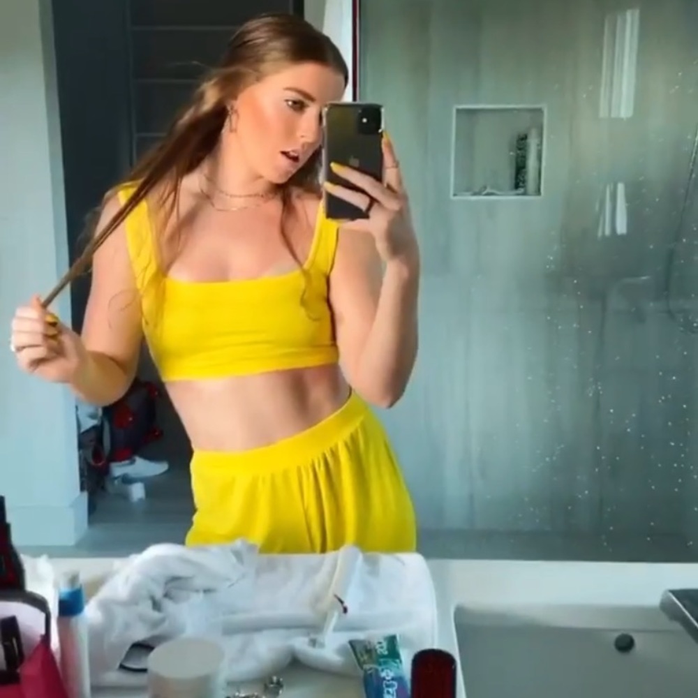Yellow Boohoo 2 Piece Set
